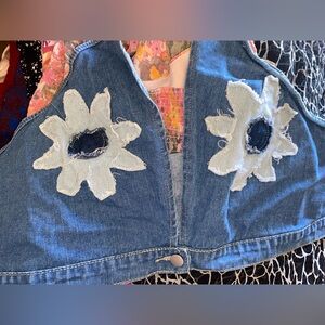 Plus size denim crop top . Hand stitching 🤍🤍